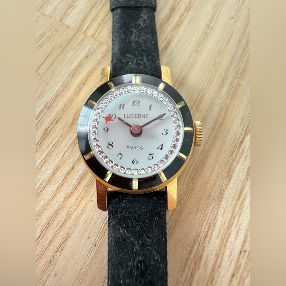 Lucerne ladies Swiss rotating crystals winding mechanical watch